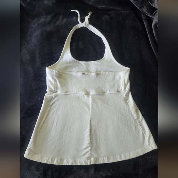 MOTHERHOOD White Maternity Halter Top, Tie Back, Size Small. Cotton & Spandex - Picture 2 of 8